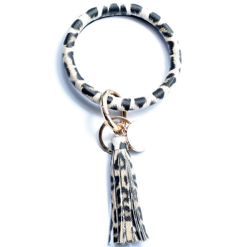 Wholesale Tie-dyed Bee Chrysanthemum Flag Simple Pu Leather Bracelet Keychain